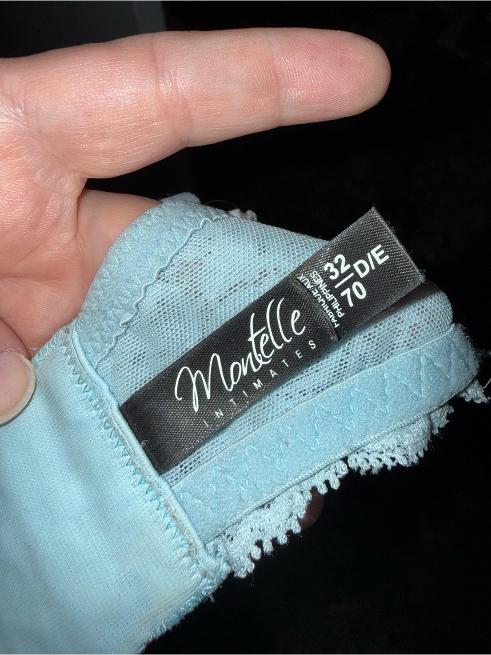 Montelle Intimates Cup-Sized Lace Bralette in Light Blue - Picture 5 of 5